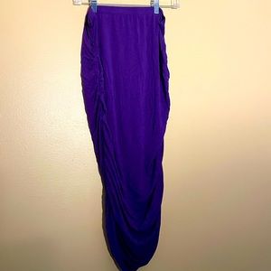 Ruched Long Purple Skirt